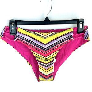 Becca Women’s Multicolored Reversible Pink Bikini Bottom Size Small